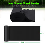 Load image into Gallery viewer, 4.9 ft. x 250 ft. Black Non Woven Geotextile Weed Barrier Landscape Fabric Erosion Control 4.5 oz.